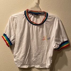 Shein Crop Top, Rainbow “Love”